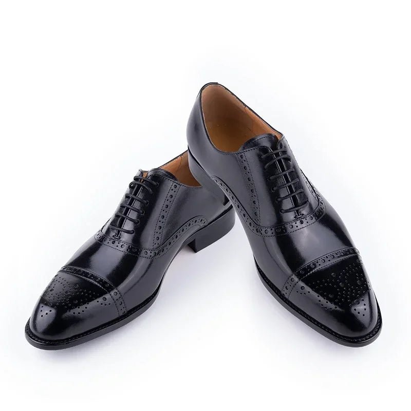 Herren Oxford Brogue – Italienisches Echtleder, Luxus, Elegant, Hochzeit - flohmarkt-deutschland.shop