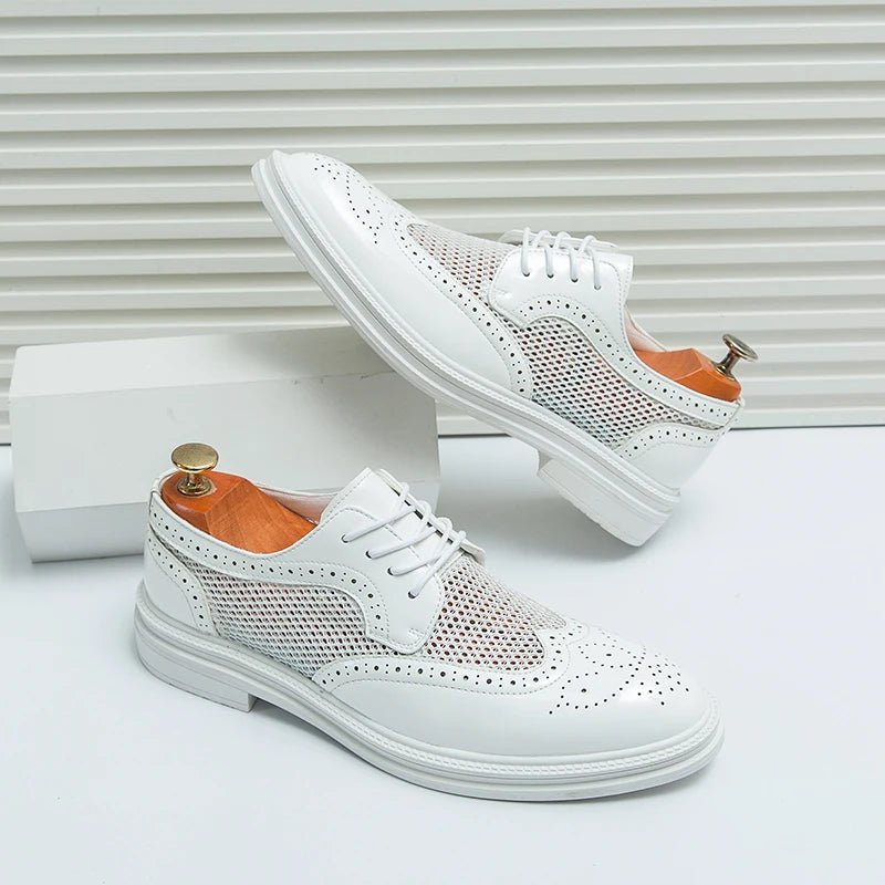 Herren Oxford Brogue – Spitz, Luxus, Hochzeit, Atmungsaktiv, Casual, bis Gr. 46 - flohmarkt-deutschland.shop