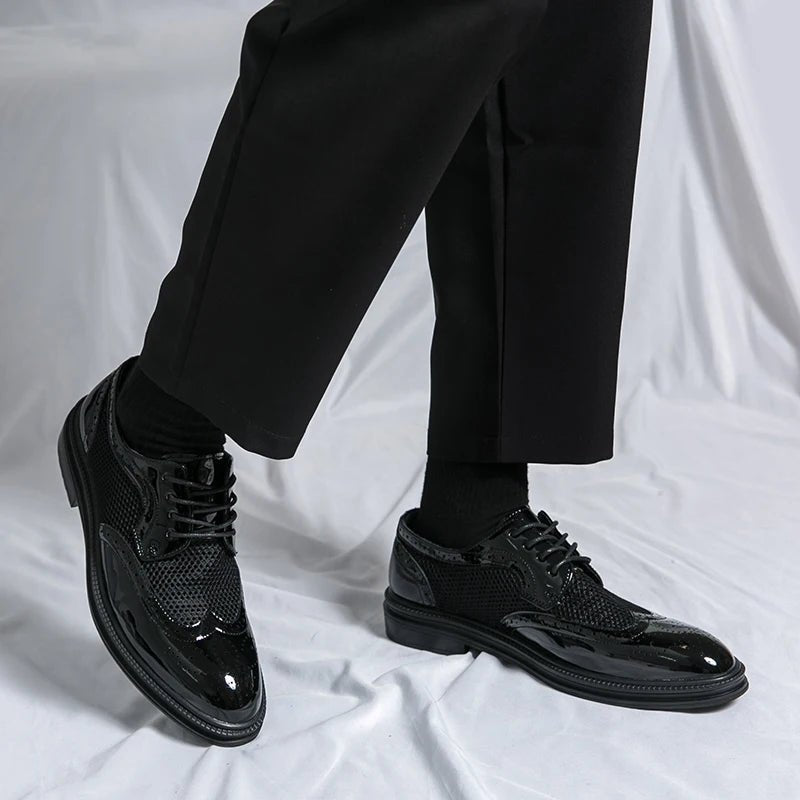 Herren Oxford Brogue – Spitz, Luxus, Hochzeit, Atmungsaktiv, Casual, bis Gr. 46 - flohmarkt-deutschland.shop