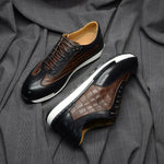 Herren Oxford Luxus – Echtes Rindsleder, Krokodilmuster, Rutschfest, Business Casual - flohmarkt-deutschland.shop
