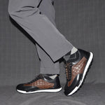 Herren Oxford Luxus – Echtes Rindsleder, Krokodilmuster, Rutschfest, Business Casual - flohmarkt-deutschland.shop