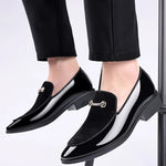 Herren Party Schuhe Schwarz Luxus Herren Formale Lederschuhe Slip on Lackleder Business Casual Schuhe Loafers Große Größe Zapatos - flohmarkt-deutschland.shop