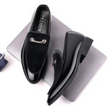 Herren Party Schuhe Schwarz Luxus Herren Formale Lederschuhe Slip on Lackleder Business Casual Schuhe Loafers Große Größe Zapatos - flohmarkt-deutschland.shop