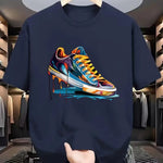 Herren Sneaker-Print T-Shirt – Urban Streetwear Hip-Hop Style mit Sneaker-Sohle & Sneaker-Oberteil-Muster, 100% weicher, atmungs - flohmarkt-deutschland.shop