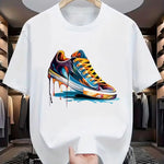 Herren Sneaker-Print T-Shirt – Urban Streetwear Hip-Hop Style mit Sneaker-Sohle & Sneaker-Oberteil-Muster, 100% weicher, atmungs - flohmarkt-deutschland.shop