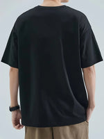 Herren-Sommer-T-Shirt aus 100 % Baumwolle, modisch, lässig, locker, japanisches Samurai-Muster, bedruckt, Rundhalsausschnitt, kurzärmelig - flohmarkt-deutschland.shop