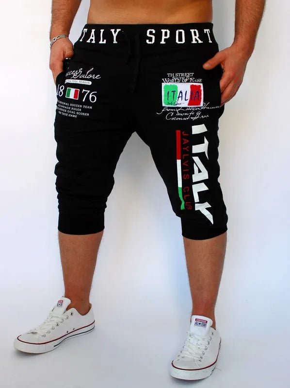 Herren-Sportshorts, Sweat-Shorts, Capri-Hose, Kordelzug, Druck, Buchstabe, Sport, Outdoor, Wochenende, Streetwear, stilvolle Jogginghose für Herren - flohmarkt-deutschland.shop