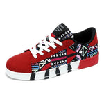 Herren Vulkanisierte Sneaker – Graffiti, Rot, Skateboard, Unisex, Casual, bis Gr. 46 - flohmarkt-deutschland.shop