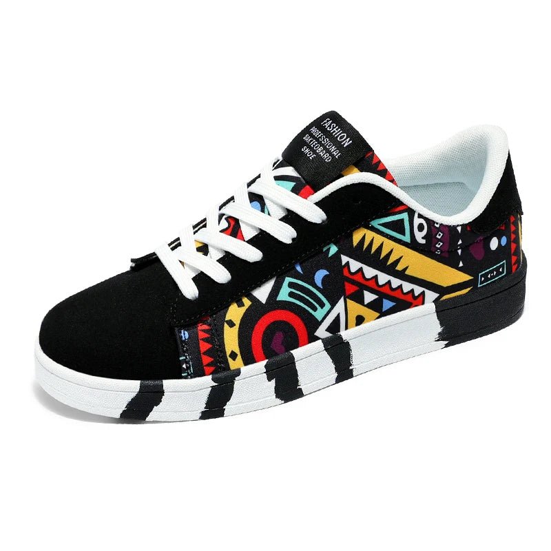 Herren Vulkanisierte Sneaker – Graffiti, Rot, Skateboard, Unisex, Casual, bis Gr. 46 - flohmarkt-deutschland.shop