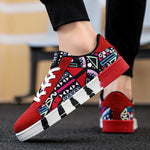 Herren Vulkanisierte Sneaker – Graffiti, Rot, Skateboard, Unisex, Casual, bis Gr. 46 - flohmarkt-deutschland.shop