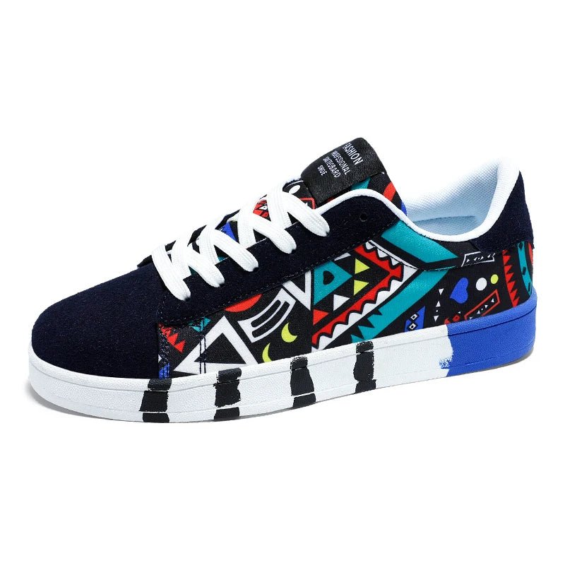 Herren Vulkanisierte Sneaker – Graffiti, Rot, Skateboard, Unisex, Casual, bis Gr. 46 - flohmarkt-deutschland.shop