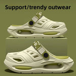 Herren-Wandersandalen, dicker Boden, rutschfeste Kopf-Clog-Schuhe, weicher Boden, Strandschuhe, bequeme Outdoor-Hausschuhe - flohmarkt-deutschland.shop