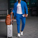 Herrenbekleidung 2026, Neue Frühlings- und Herbst : Stehkragen-Set in Unifarben, Baseball-Casual-Stil, Waffelstruktur-Hose, Zweiteiliger Anzug - flohmarkt-deutschland.shop