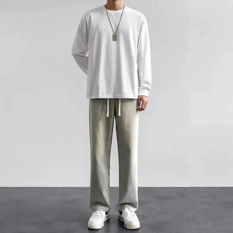Herrenjeans, große Denim-Jeans für Teenager, Hosen für Herren, Jean, Baggy-Hosen, Herrenmode, Mann, männlich, Streetwear, koreanische Herren - flohmarkt-deutschland.shop