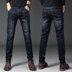 Herrenjeans mit geradem Schnitt und elastischem Bund, neuer und beliebter Stil, Freizeithose für Frühling und Herbst, große Größen, geeignet für Arbeit und Freizeit. - flohmarkt-deutschland.shop
