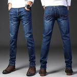 Herrenjeans mit geradem Schnitt und elastischem Bund, neuer und beliebter Stil, Freizeithose für Frühling und Herbst, große Größen, geeignet für Arbeit und Freizeit. - flohmarkt-deutschland.shop