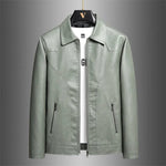 Herrenmantel, Lederjacke, PU-Jacke, schwarz, hellgrün optional, asiatische Größe M-7XL - flohmarkt-deutschland.shop