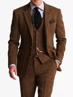 Herringbone Suits for Men Tweed Slim Fit Custom Made Men Suits Tuxedo Man Suit Set Trajes De Hombre Anzug Herren - flohmarkt-deutschland.shop