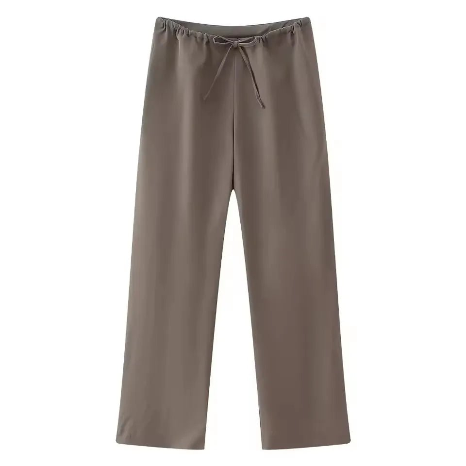 HH Womens Luxury Satin Two Piece Set Halter Neck Asymmetrical Top And Wide Leg Pants Elegant Party Club Outfit For Spring Summer - flohmarkt-deutschland.shop