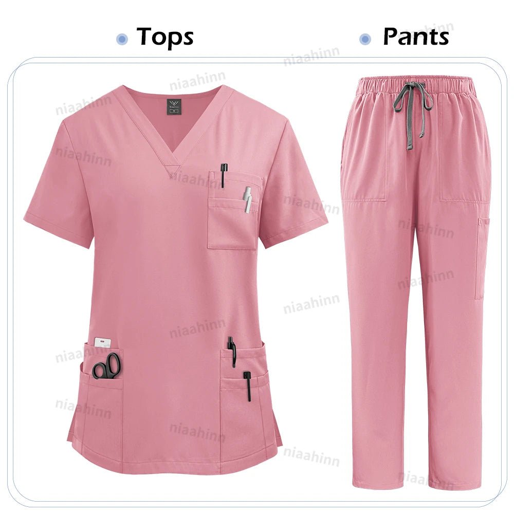 High Quality Medical Clothing for Women Uniform Nurse Lab Coat Unisex Wholesale Tops and Pants Suits Nursing Scrubs Uniforms Set - flohmarkt-deutschland.shop