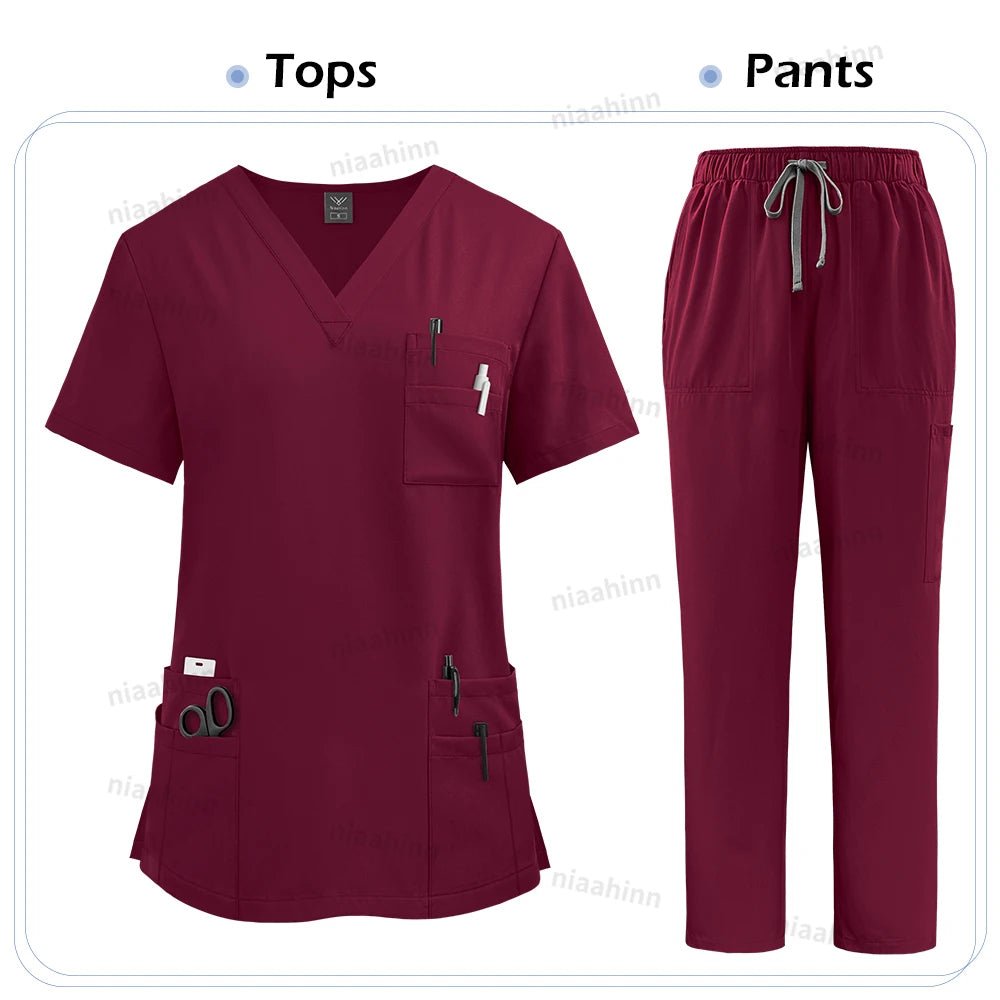 High Quality Medical Clothing for Women Uniform Nurse Lab Coat Unisex Wholesale Tops and Pants Suits Nursing Scrubs Uniforms Set - flohmarkt-deutschland.shop