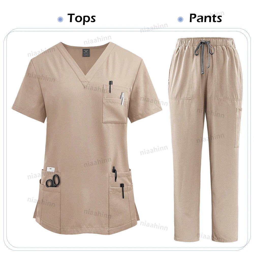 High Quality Medical Clothing for Women Uniform Nurse Lab Coat Unisex Wholesale Tops and Pants Suits Nursing Scrubs Uniforms Set - flohmarkt-deutschland.shop