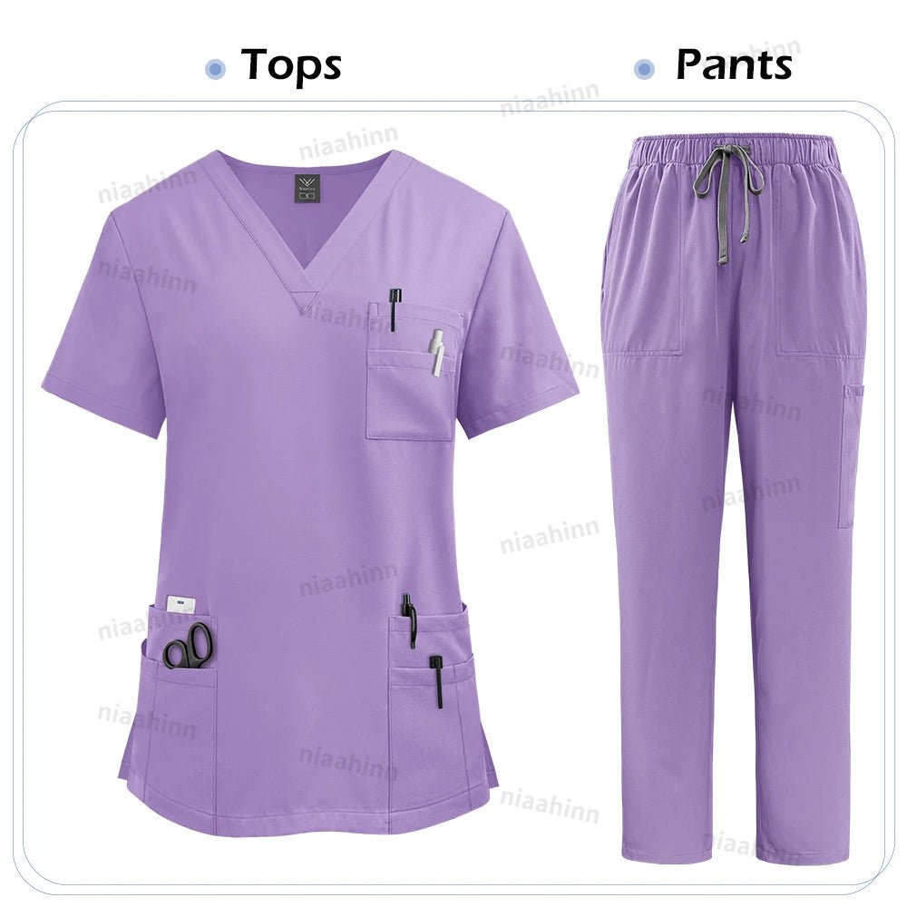 High Quality Medical Clothing for Women Uniform Nurse Lab Coat Unisex Wholesale Tops and Pants Suits Nursing Scrubs Uniforms Set - flohmarkt-deutschland.shop