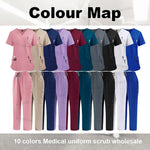 High Quality Medical Clothing for Women Uniform Nurse Lab Coat Unisex Wholesale Tops and Pants Suits Nursing Scrubs Uniforms Set - flohmarkt-deutschland.shop