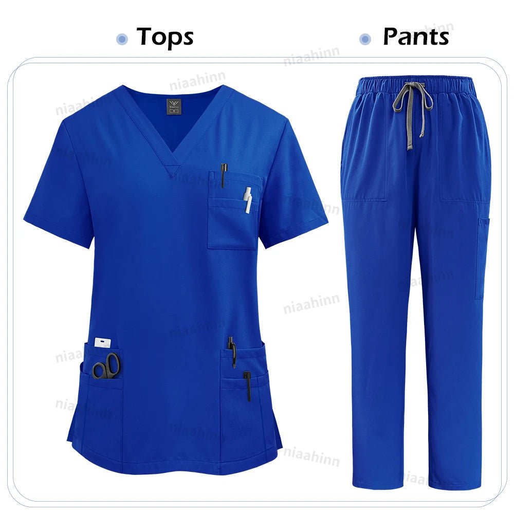 High Quality Medical Clothing for Women Uniform Nurse Lab Coat Unisex Wholesale Tops and Pants Suits Nursing Scrubs Uniforms Set - flohmarkt-deutschland.shop
