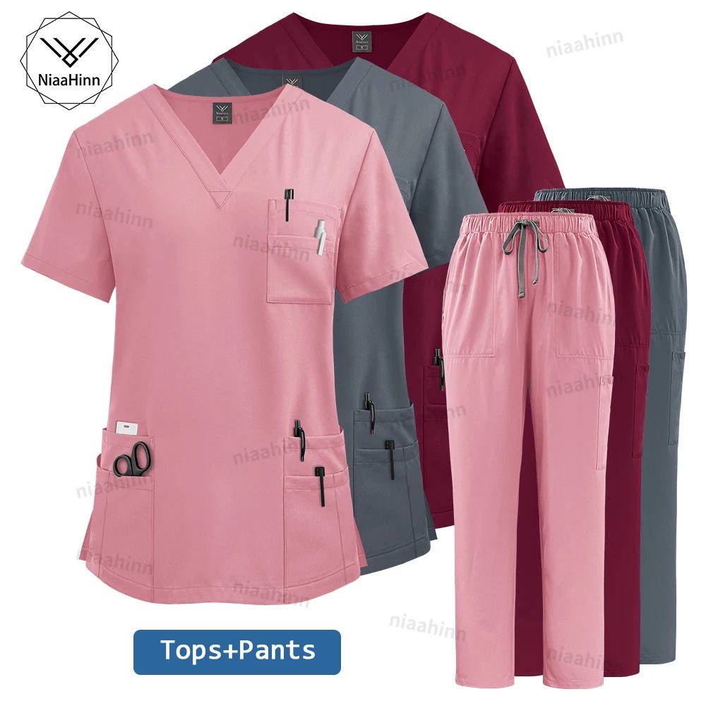 High Quality Medical Clothing for Women Uniform Nurse Lab Coat Unisex Wholesale Tops and Pants Suits Nursing Scrubs Uniforms Set - flohmarkt-deutschland.shop