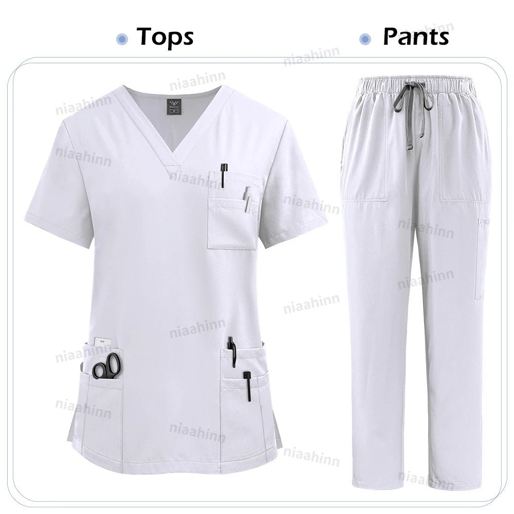 High Quality Medical Clothing for Women Uniform Nurse Lab Coat Unisex Wholesale Tops and Pants Suits Nursing Scrubs Uniforms Set - flohmarkt-deutschland.shop