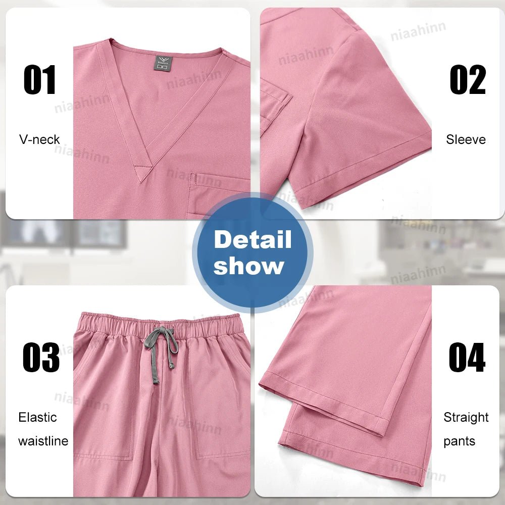 High Quality Medical Clothing for Women Uniform Nurse Lab Coat Unisex Wholesale Tops and Pants Suits Nursing Scrubs Uniforms Set - flohmarkt-deutschland.shop