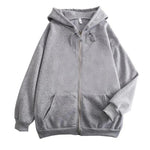 High Street Hoodie Männer Einfarbig Zip Up Langarm Lose Jacke Mäntel Casual Mit Kapuze Sweatshirt Y2K Mode Outdoor Kleidung - flohmarkt-deutschland.shop