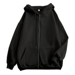 High Street Hoodie Männer Einfarbig Zip Up Langarm Lose Jacke Mäntel Casual Mit Kapuze Sweatshirt Y2K Mode Outdoor Kleidung - flohmarkt-deutschland.shop