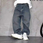 Hohe Qualität Hip Hop Gestapelt Baggy Jeans Für Männer Streetwear Denim Hosen Koreanische Mode Gerade Bein Hosen Harajuku Jeans männlichen - flohmarkt-deutschland.shop