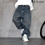 Hohe Qualität Hip Hop Gestapelt Baggy Jeans Für Männer Streetwear Denim Hosen Koreanische Mode Gerade Bein Hosen Harajuku Jeans männlichen - flohmarkt-deutschland.shop