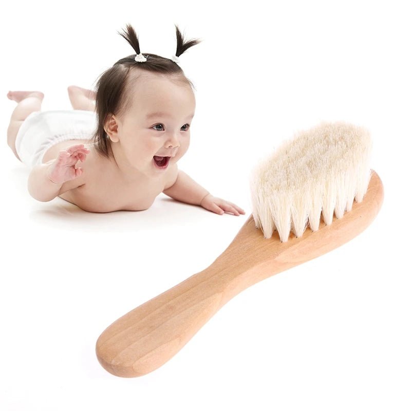 Holzgriff Pinsel Baby Haarbürste Neugeborenen Haarbürste Infant Kamm Kopf-massagegerät - flohmarkt-deutschland.shop