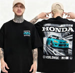 Honda Short Sleeves Cotton T-shirt Summer Car Motorcycle Modification Riding Off-road Trend Versatile Racing Work Men Women Tops - flohmarkt-deutschland.shop