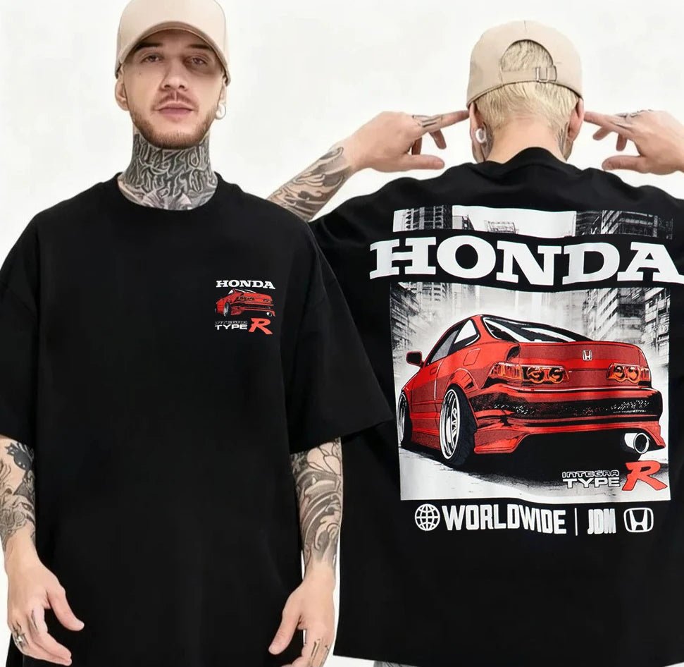 Honda Short Sleeves Cotton T-shirt Summer Car Motorcycle Modification Riding Off-road Trend Versatile Racing Work Men Women Tops - flohmarkt-deutschland.shop