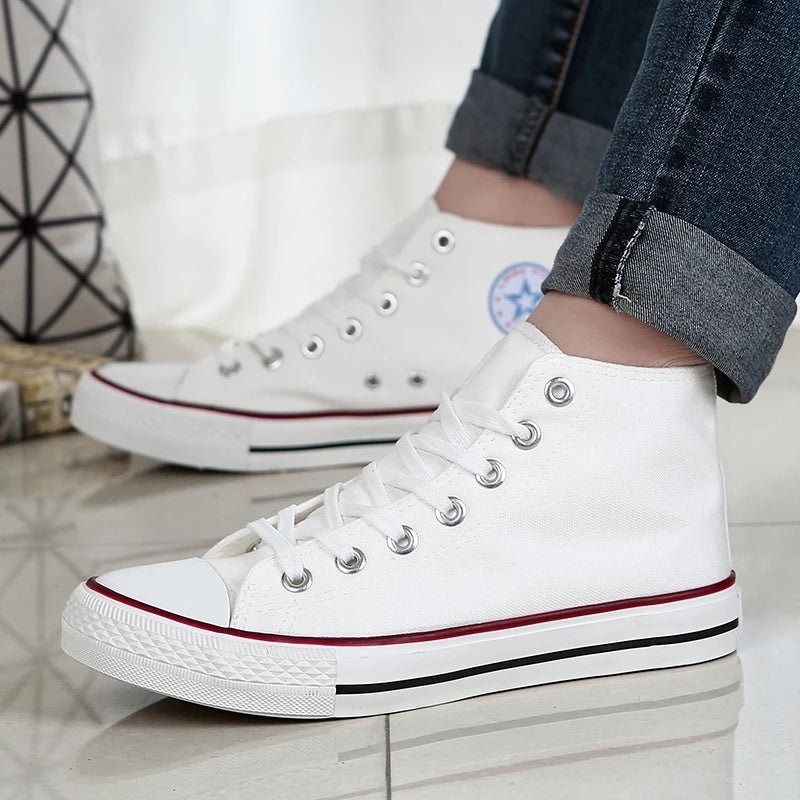 Hot Sales Men Women Sneakers Fashion High Top Leather Lace Up Casual Shoes Anti Slip Wear-resistant High Top Outdoor Board Shoes - flohmarkt-deutschland.shop