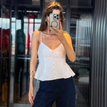 HXAO Gestreiftes Slip-Top für Damen, Sommer, 2022, sexy Crop-Korsett, Tanktops und Camis, ärmelloses, rückenfreies Top für Damen, modisches, lässiges Leibchen - flohmarkt-deutschland.shop