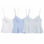HXAO Gestreiftes Slip-Top für Damen, Sommer, 2022, sexy Crop-Korsett, Tanktops und Camis, ärmelloses, rückenfreies Top für Damen, modisches, lässiges Leibchen - flohmarkt-deutschland.shop