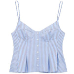 HXAO Gestreiftes Slip-Top für Damen, Sommer, 2022, sexy Crop-Korsett, Tanktops und Camis, ärmelloses, rückenfreies Top für Damen, modisches, lässiges Leibchen - flohmarkt-deutschland.shop