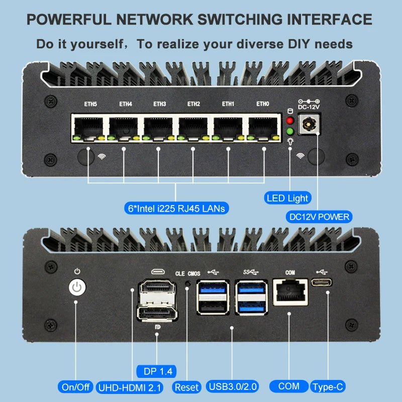 Intel Pentium Mini-PC Soft Router – 6x LAN, lüfterlos, pfSense - flohmarkt-deutschland.shop