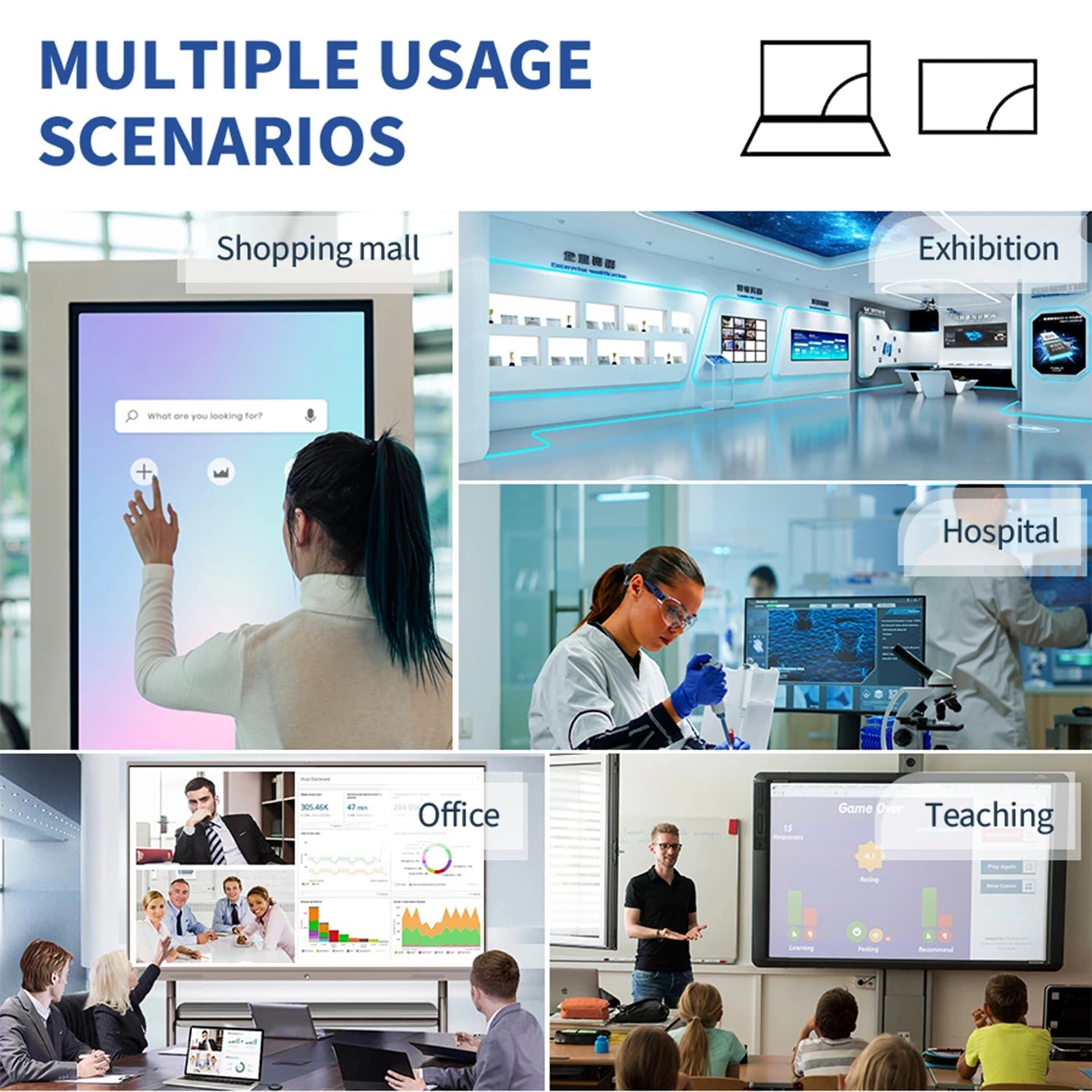 Interaktives Whiteboard Touchscreen 32-65 Zoll Büro Schule - flohmarkt-deutschland.shop