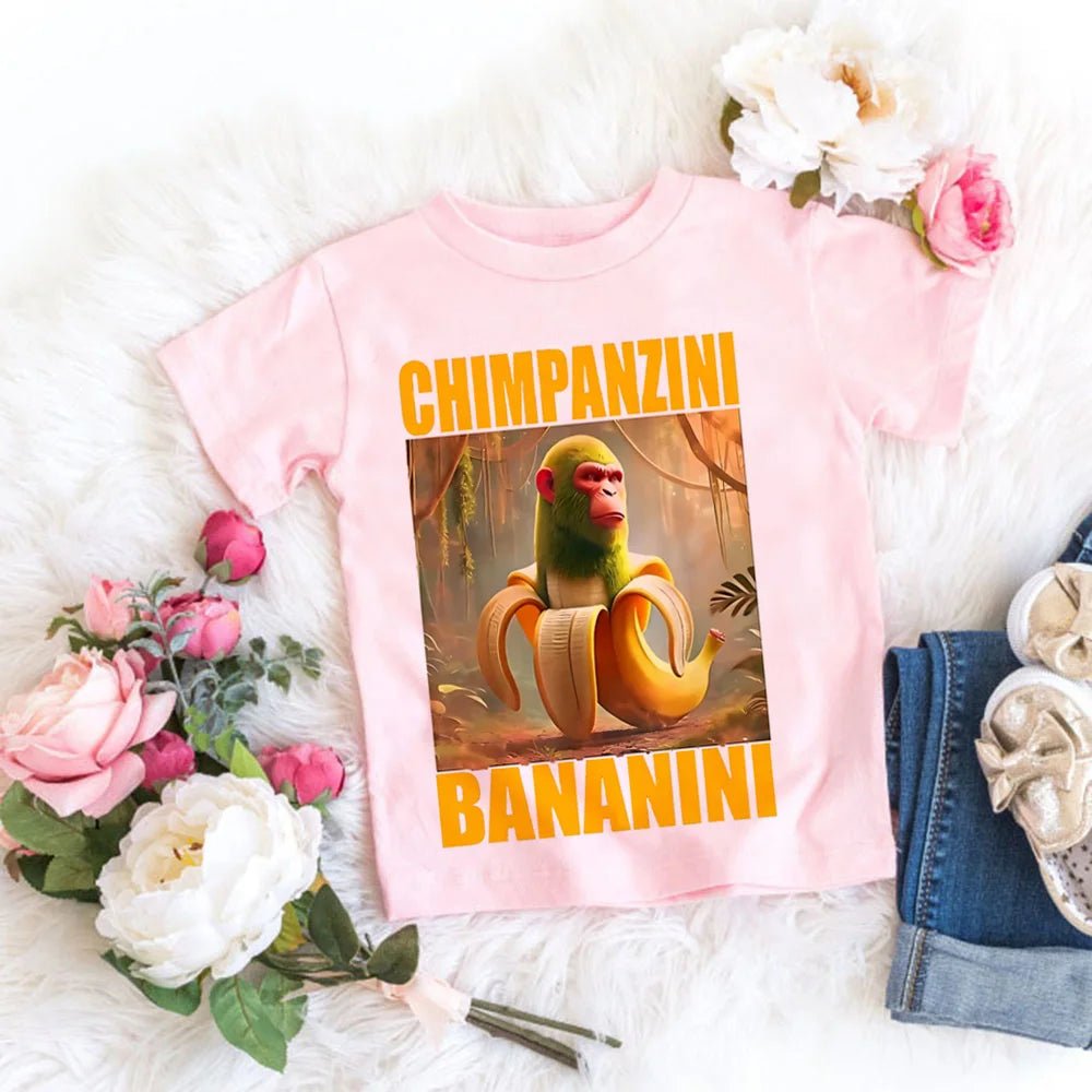 Italienische Brainrot Tiere Kinder Tung Tung Sahur Kurzarm Tops für Kinder Lustige Meme T-Shirt Sommerkleidung - flohmarkt-deutschland.shop