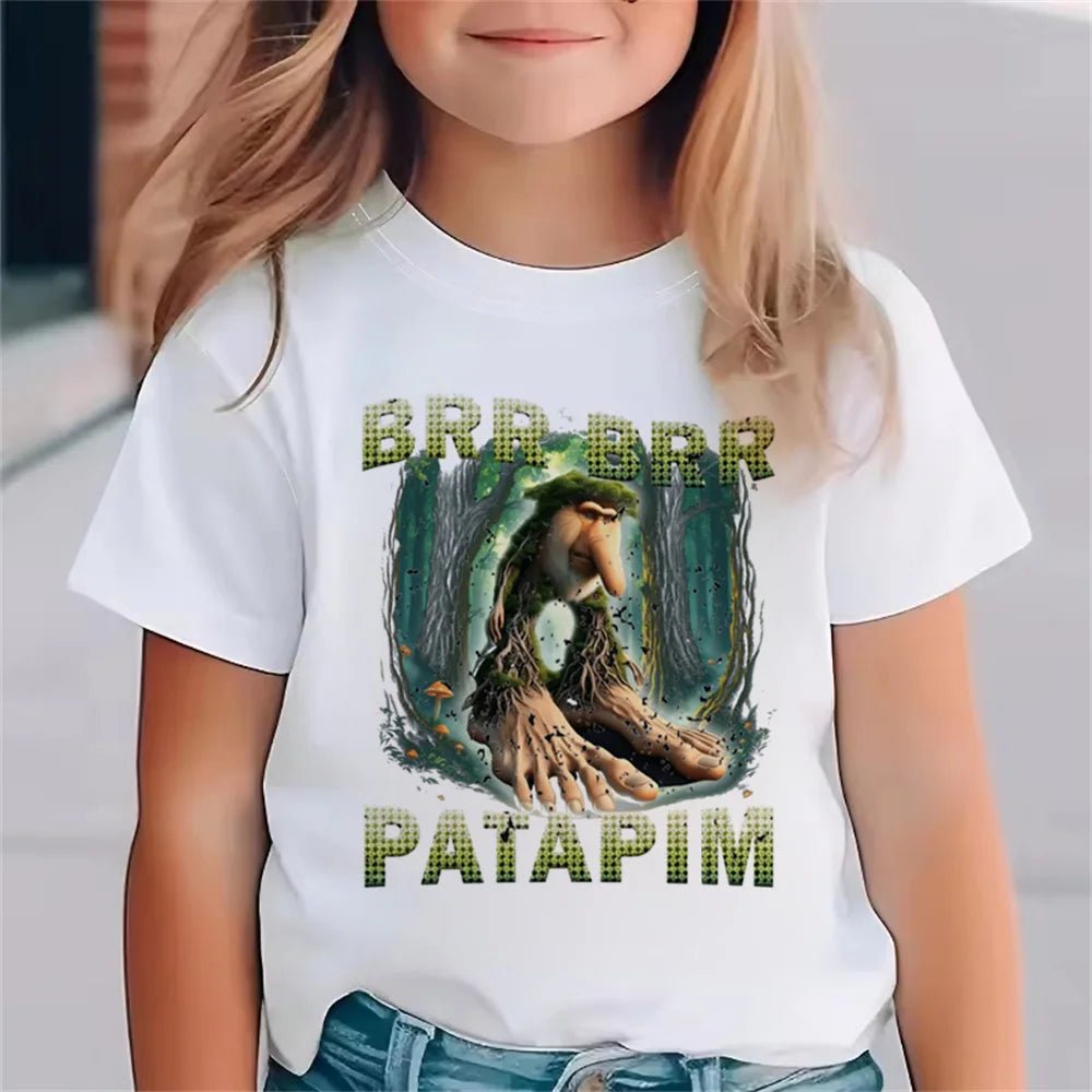 Italienische Brainrot Tiere Kinder Tung Tung Sahur Kurzarm Tops für Kinder Lustige Meme T-Shirt Sommerkleidung - flohmarkt-deutschland.shop