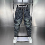 Jacquard American Classic Jeans Fashion Joints Harem Pants High Quality Loose Harajuku Straight-Leg Trousers Men Clothing - flohmarkt-deutschland.shop