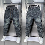 Jacquard American Classic Jeans Fashion Joints Harem Pants High Quality Loose Harajuku Straight-Leg Trousers Men Clothing - flohmarkt-deutschland.shop