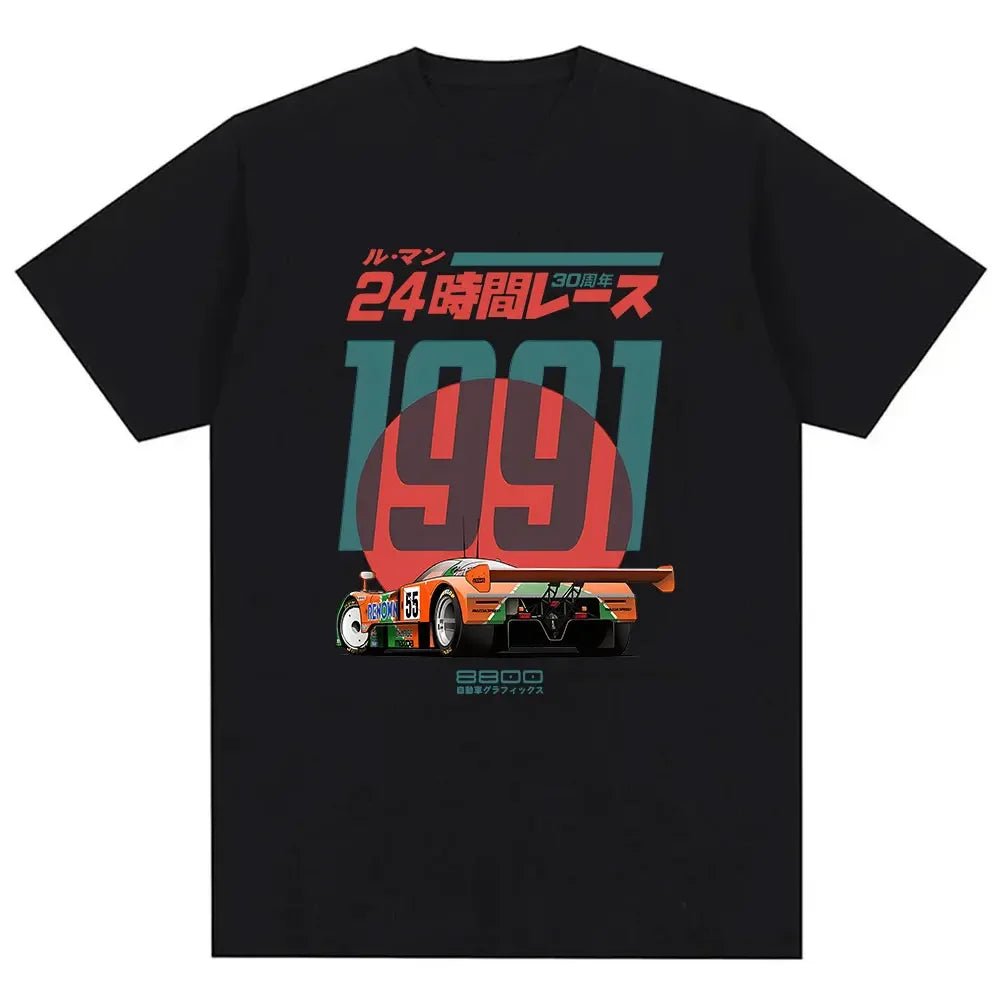Japanisches 787B Jubiläum 30. Le Mans Retro Lustige Kunst Zeichnung Gamer Anime Kult Meme Film Musik Geschenk Baumwolle T-Shirt Lustiges T-Shirt - flohmarkt-deutschland.shop